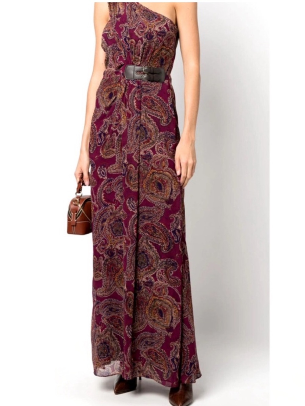 Lauren Ralph Lauren One Shoulder Paisley Evening Dress-Size 12 NWT